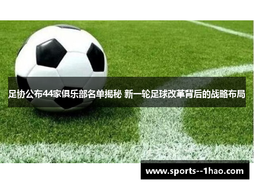 足协公布44家俱乐部名单揭秘 新一轮足球改革背后的战略布局