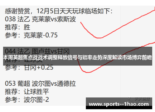 本周英超焦点战战术调整释放信号与赔率走势深度解读市场博弈前瞻 本周英超焦点战战术调整释放信号与赔率走势深度解读市场博弈前瞻